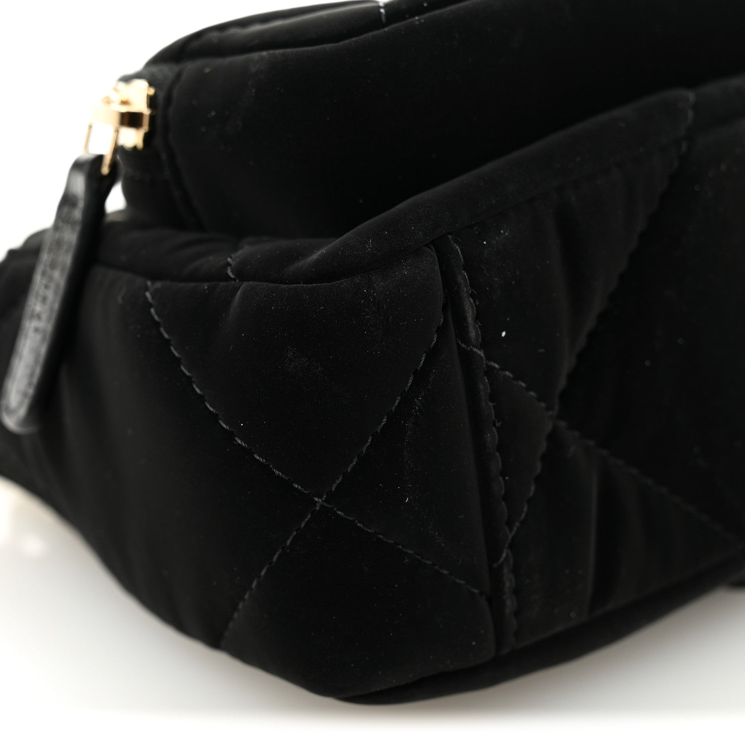 Chanel Velvet Effect Nylon Shiny Crumpled Calfskin Mini Quilted Chanel 25 Clutch With Chain Black 10 of 11