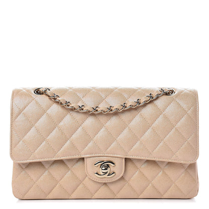 Chanel Iridescent Caviar Quilted Medium Double Flap Beige 1 of 10