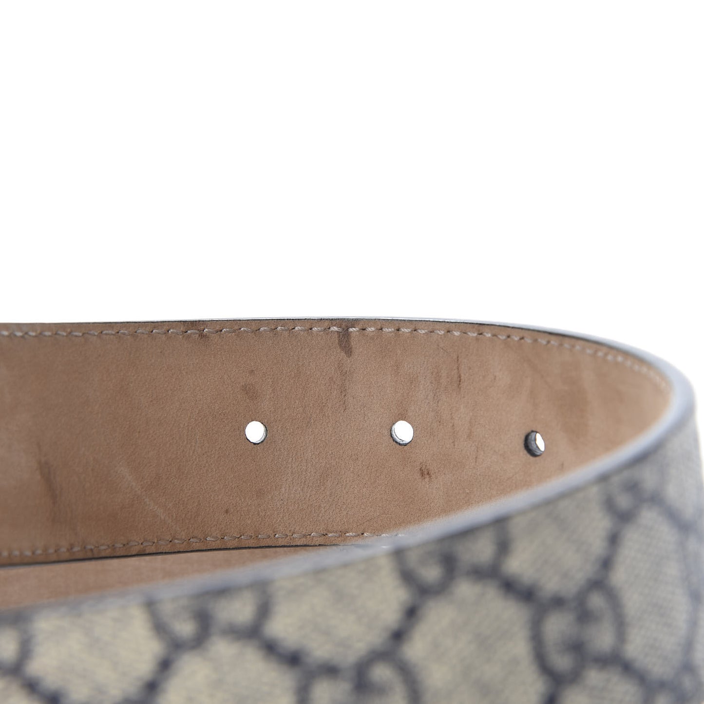 GG Supreme Monogram Interlocking G 37mm Belt 85 34 Beige Blue