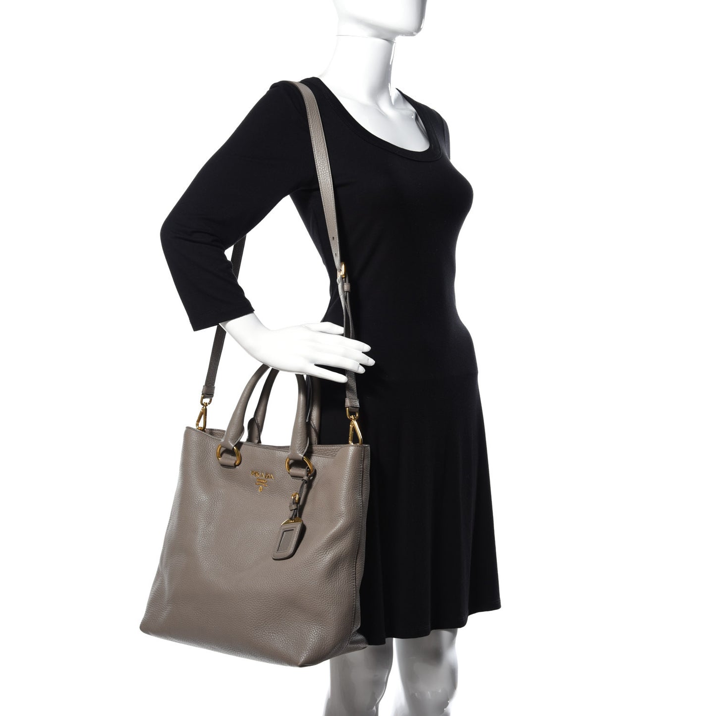 Vitello Daino Large Double Zip Tote Argilla