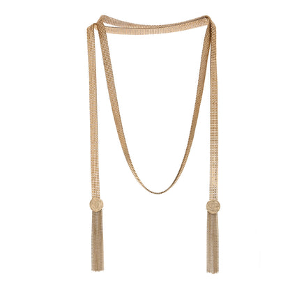 Chanel Metal CC Coin Fringe Chain Necklace Belt Gold 3 of 6