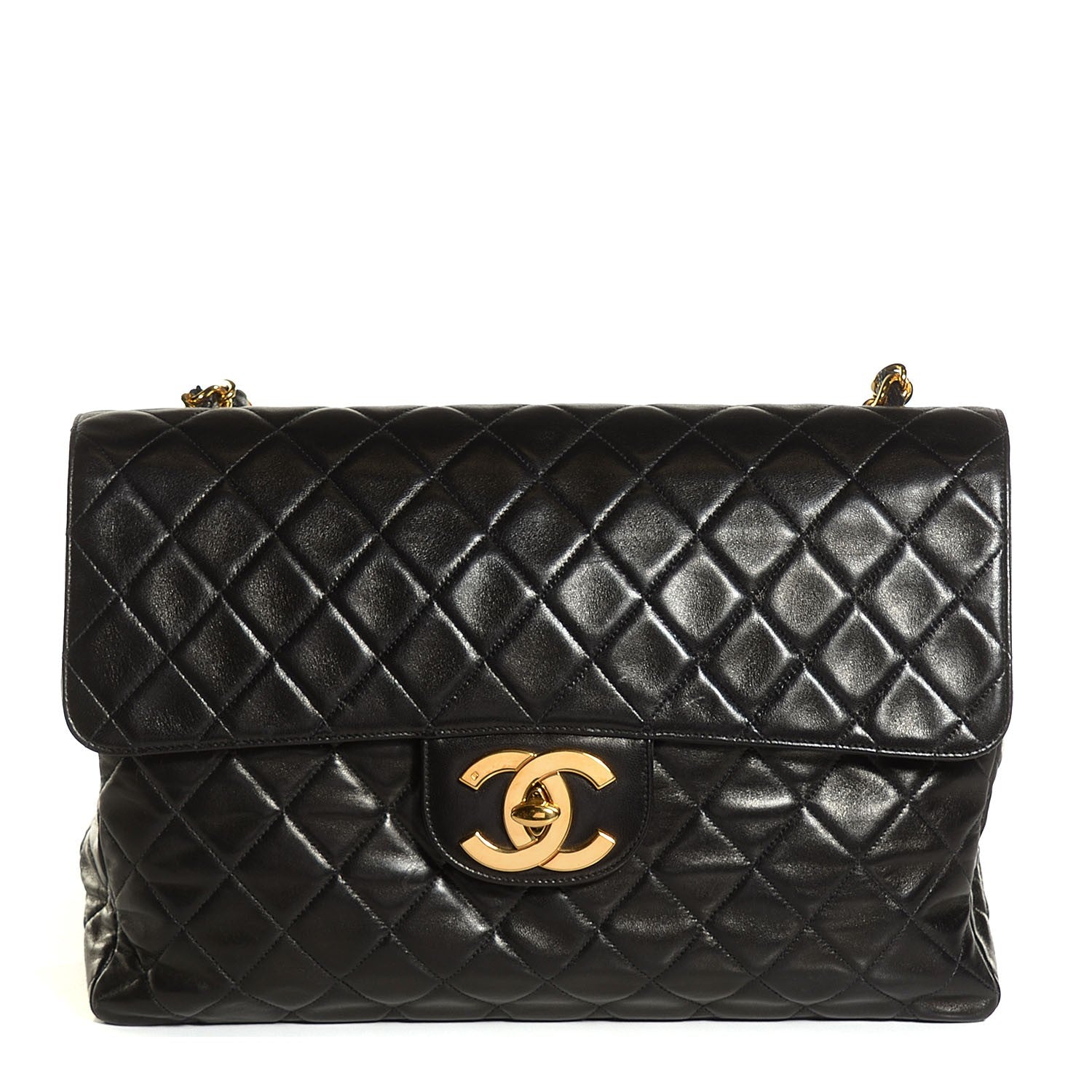 Chanel Lambskin Quilted XL Jumbo Flap Black 1 of 9