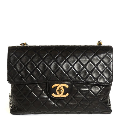 Chanel Lambskin Quilted XL Jumbo Flap Black 1 of 9