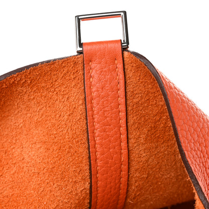 Hermes Taurillon Clemence Picotin Lock 22 MM Orange 6 of 9