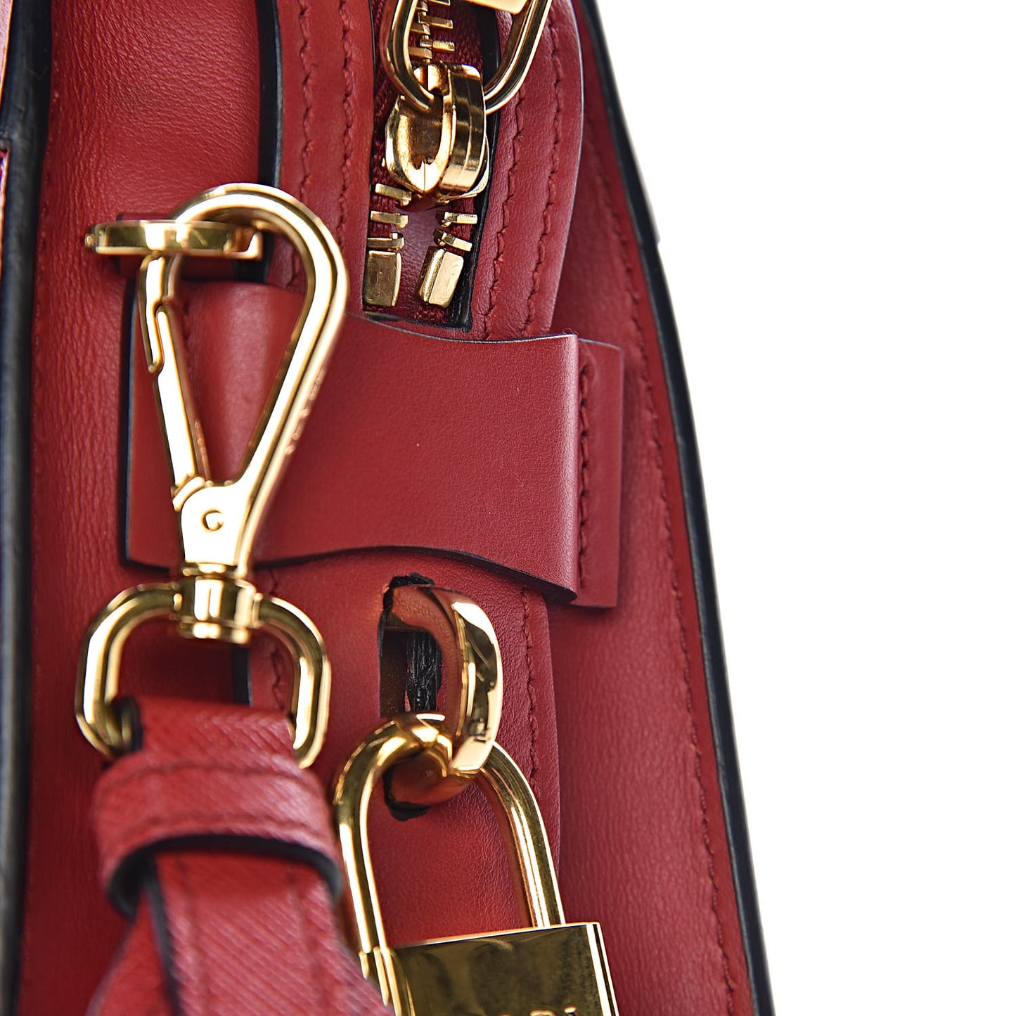 Saffiano City Calfskin Esplanade Crossbody Bag Fuoco