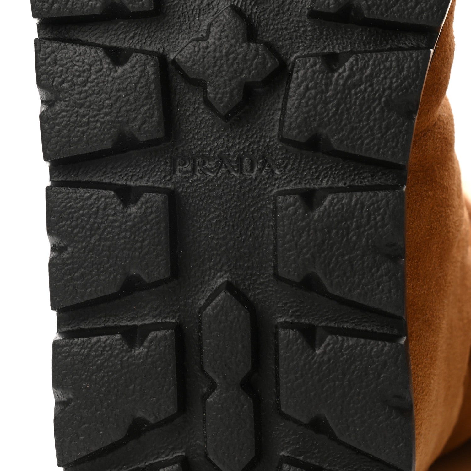 Prada Shearling Triangle Logo Drawcord 20mm Ankle Boots 40 Cognac 6 of 8