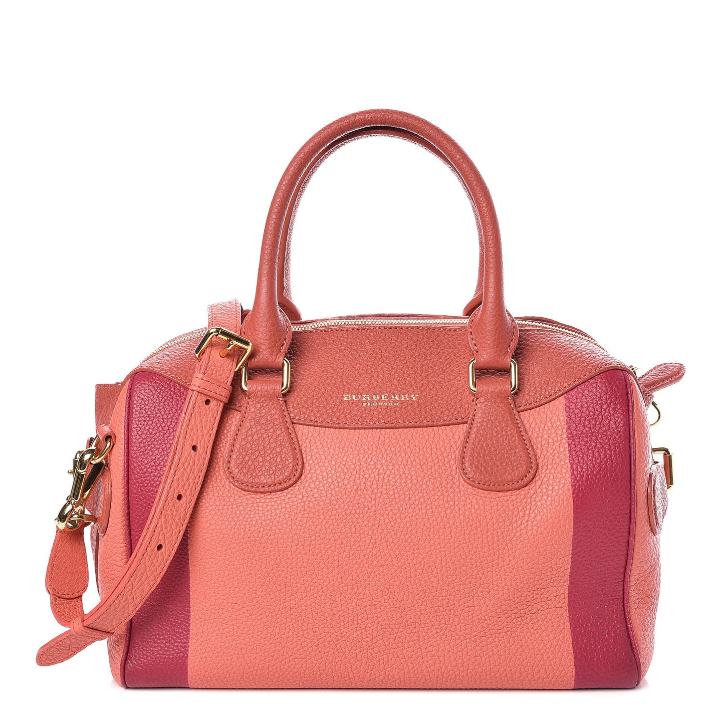 Grained Calfskin Medium Boston Bag Blossom Pink Peony Rose