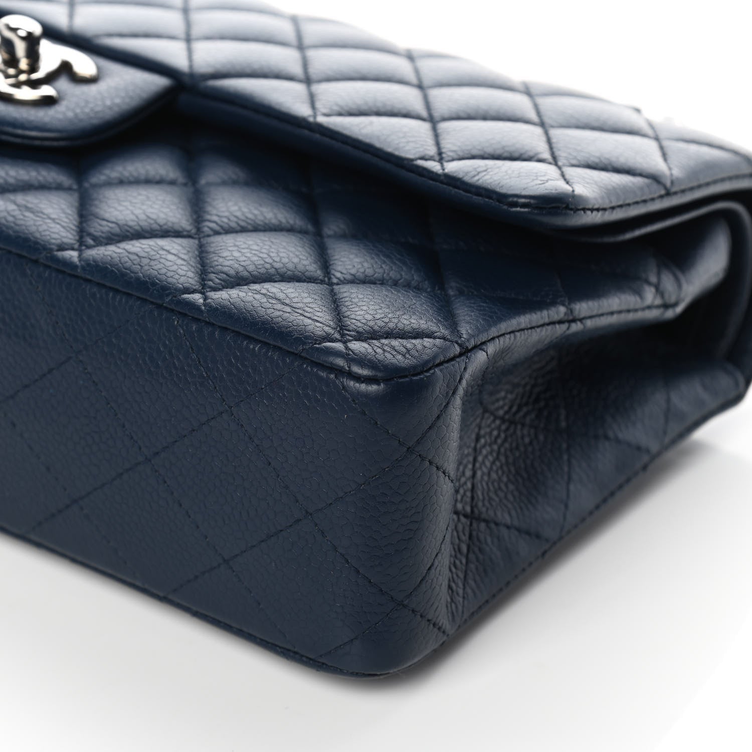 Chanel Caviar Quilted Medium Double Flap Navy 9 of 10