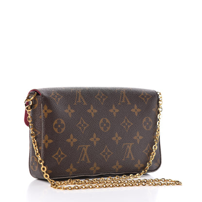 Louis Vuitton Monogram Pochette Felicie Chain Wallet Fuchsia 3 of 17