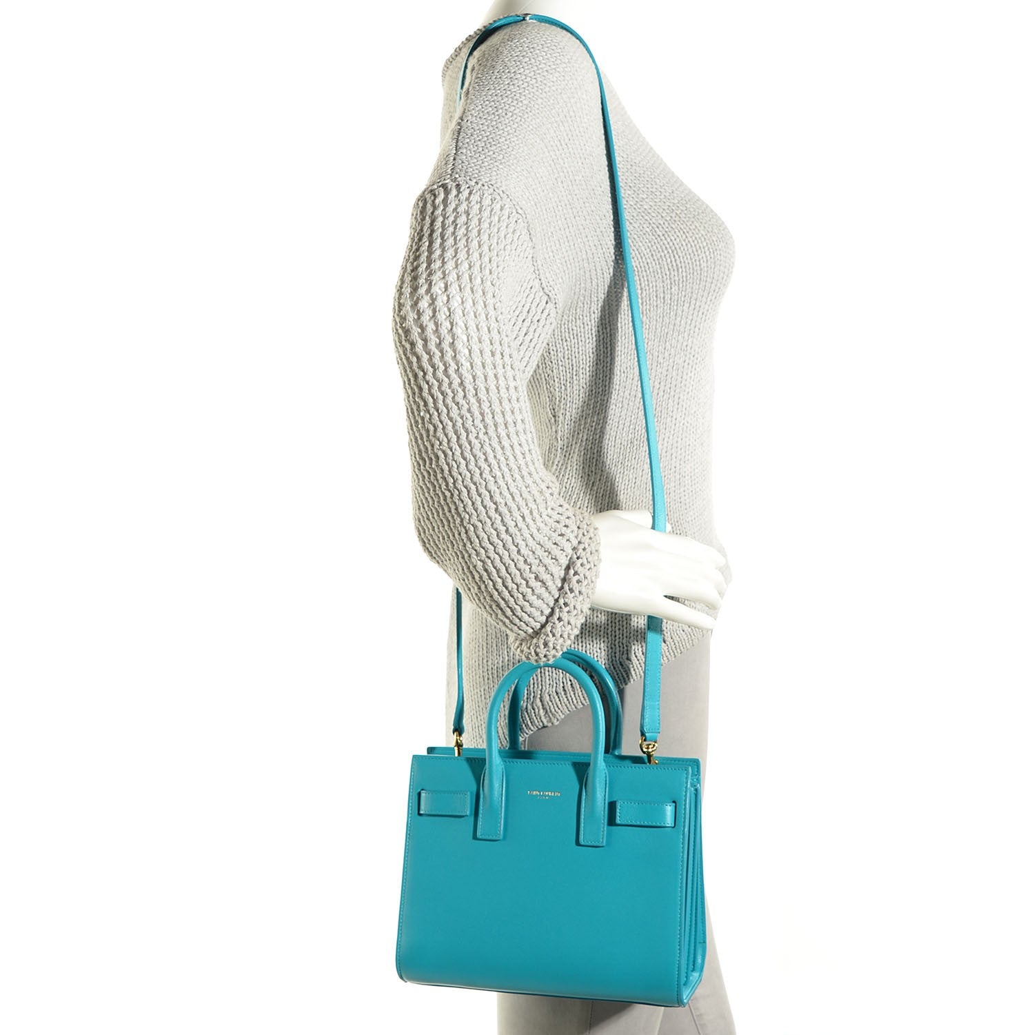Saint Laurent Calfskin Nano Sac De Jour Turquoise 2 of 7