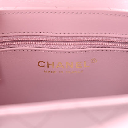 Chanel Shiny Aged Calfskin Quilted Nano Kelly Shopper Pink 6 of 11