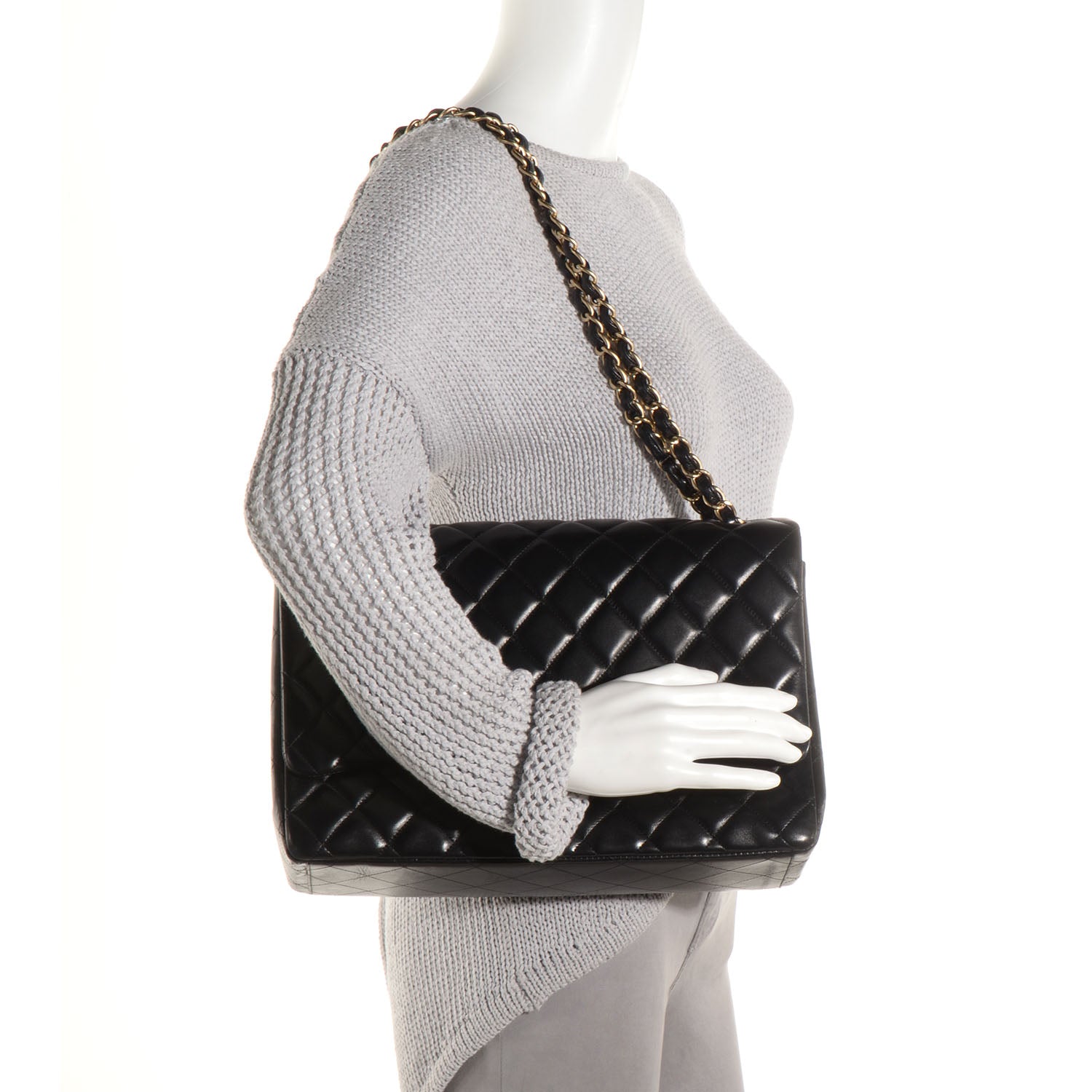 Chanel Lambskin Maxi Single Flap Black 2 of 9