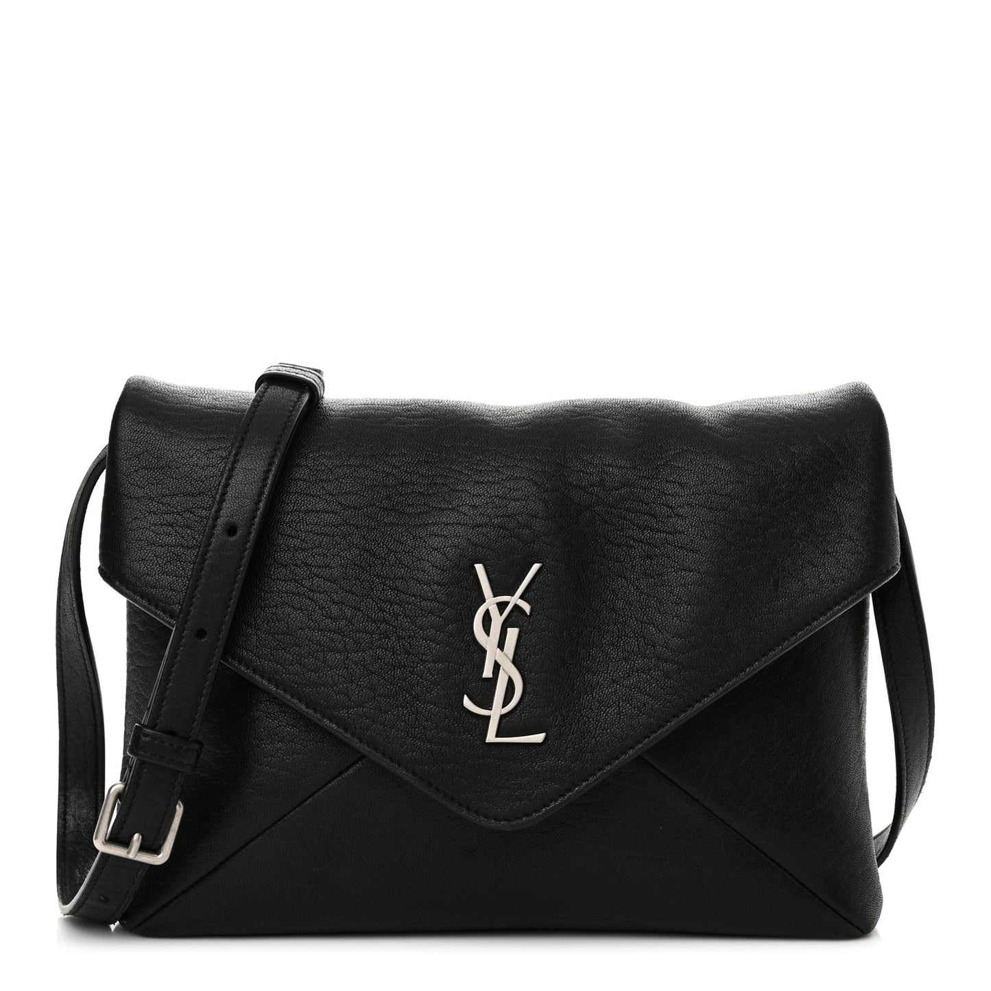 Lambskin Monogram Large Pouch On Strap Black