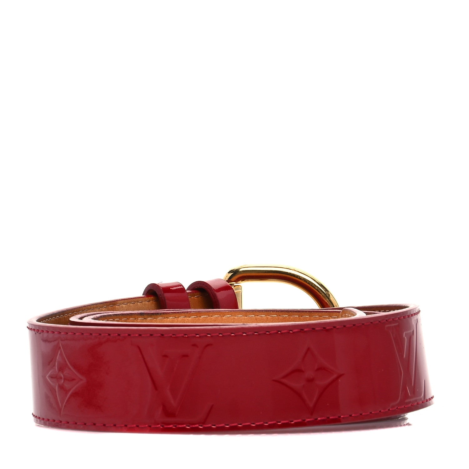 Louis Vuitton Vernis Ceinture 30mm Belt 80 32 Pomme D'Amour 2 of 9