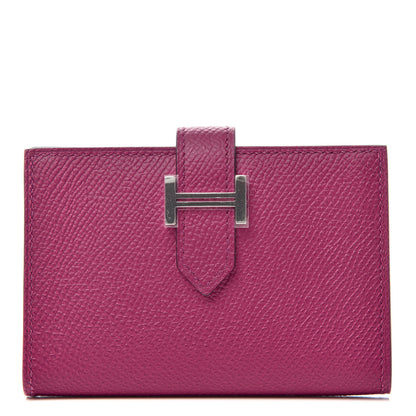 Hermes Epsom Bearn Card Holder Wallet Rose Pourpre 1 of 6