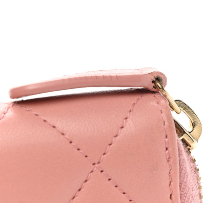 Chanel Lambskin Quilted Large Gusset Zip Around Wallet Light Pink 10 of 10
