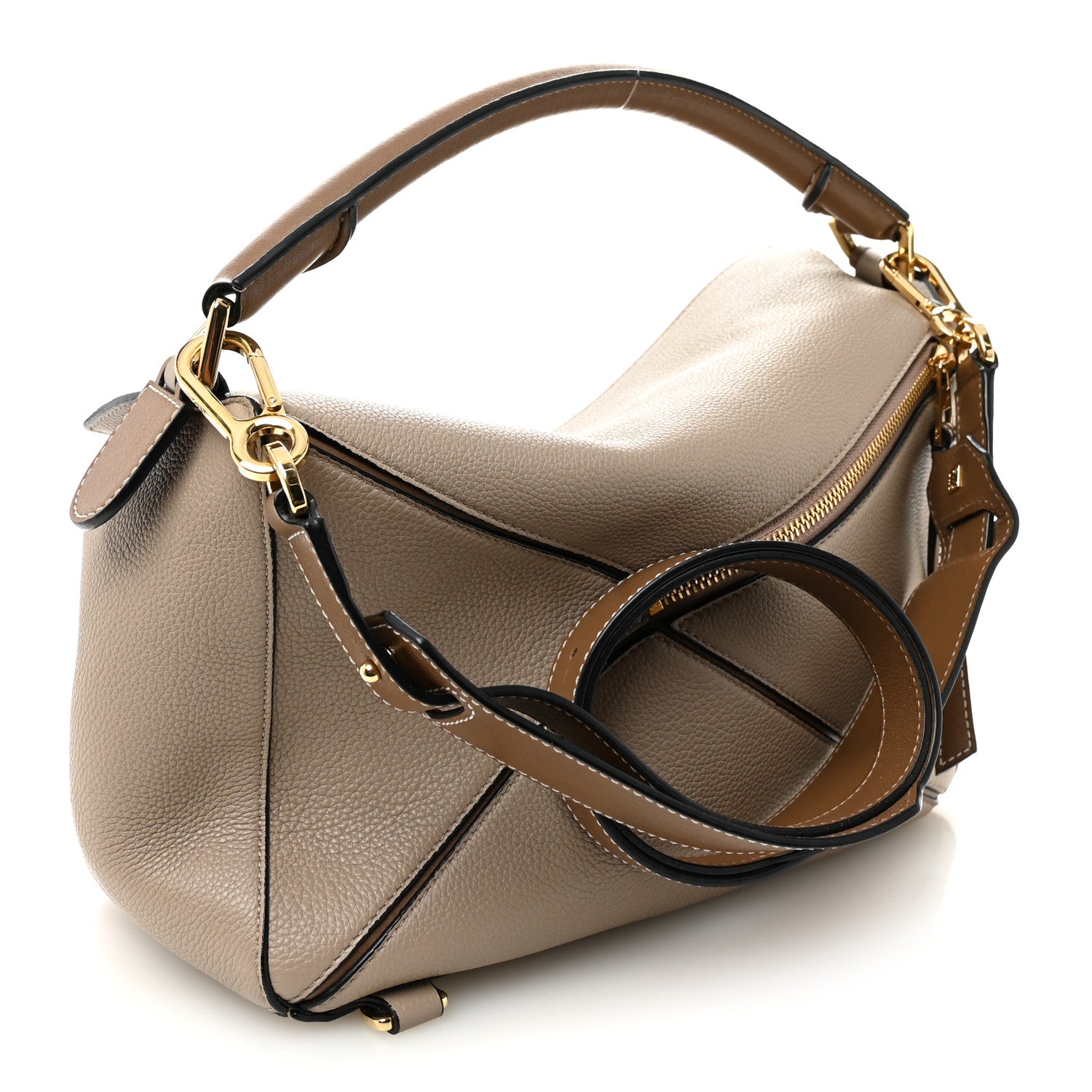 Loewe Grained Calfskin Medium Puzzle Bag Sand Mink 1867945