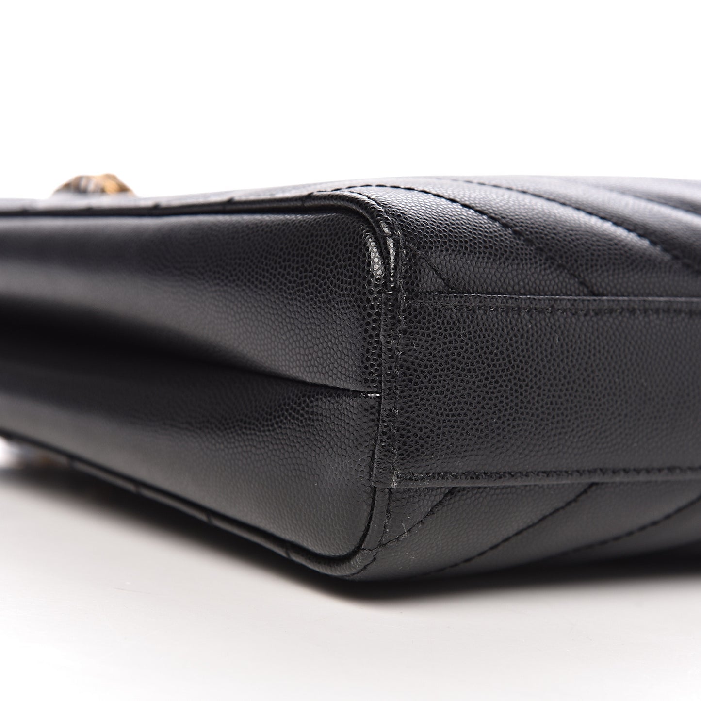 Grain De Poudre Matelasse Chevron Small Tribeca Shopping Bag Black