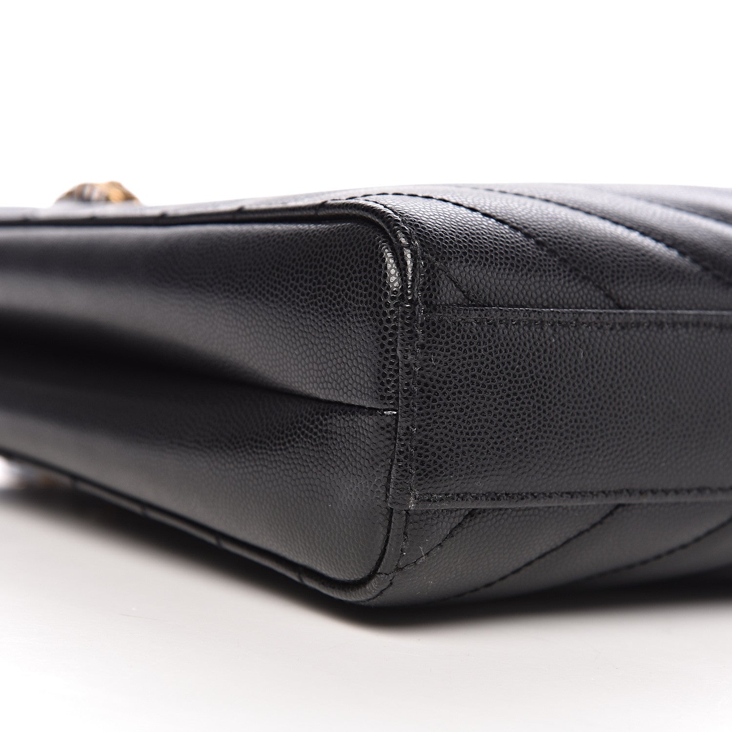 Saint Laurent Grain De Poudre Matelasse Chevron Small Tribeca Shopping Bag Black 6 of 12