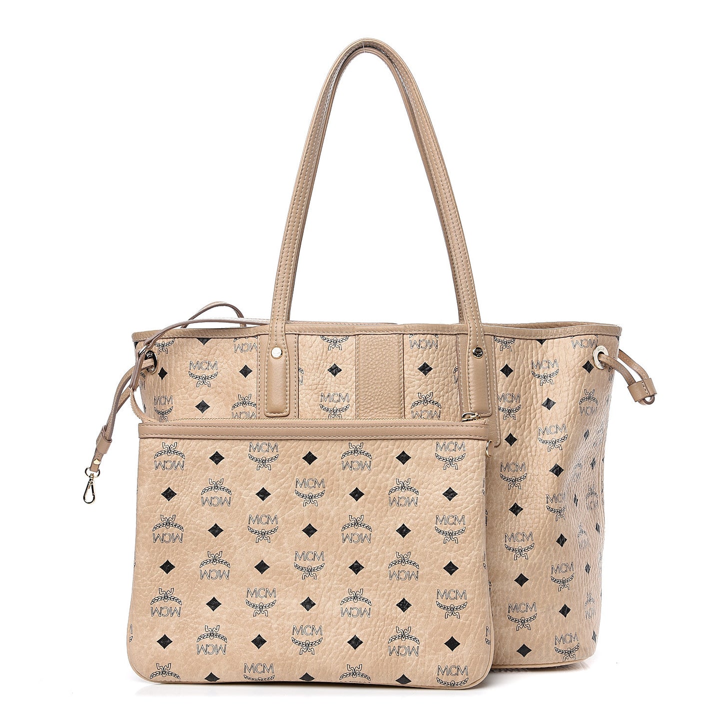 Visetos Medium Liz Reversible Shopper Tote Beige