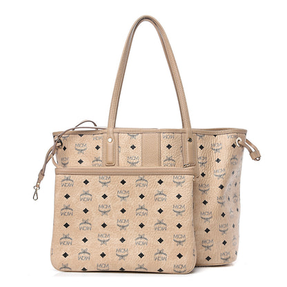 MCM Visetos Medium Liz Reversible Shopper Tote Beige 1 of 17