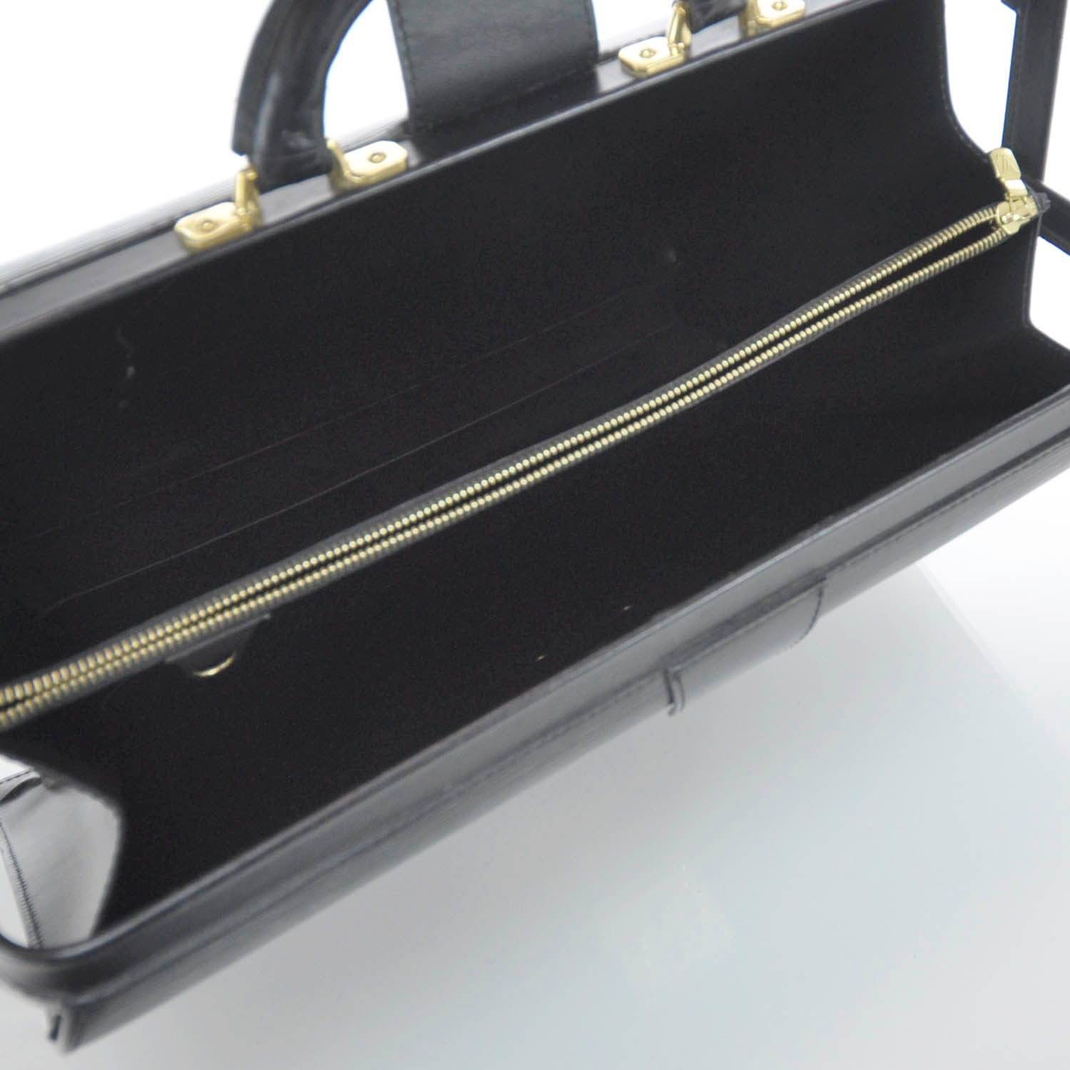 Louis Vuitton Epi Serviette Fermoir Briefcase Black 8 of 10