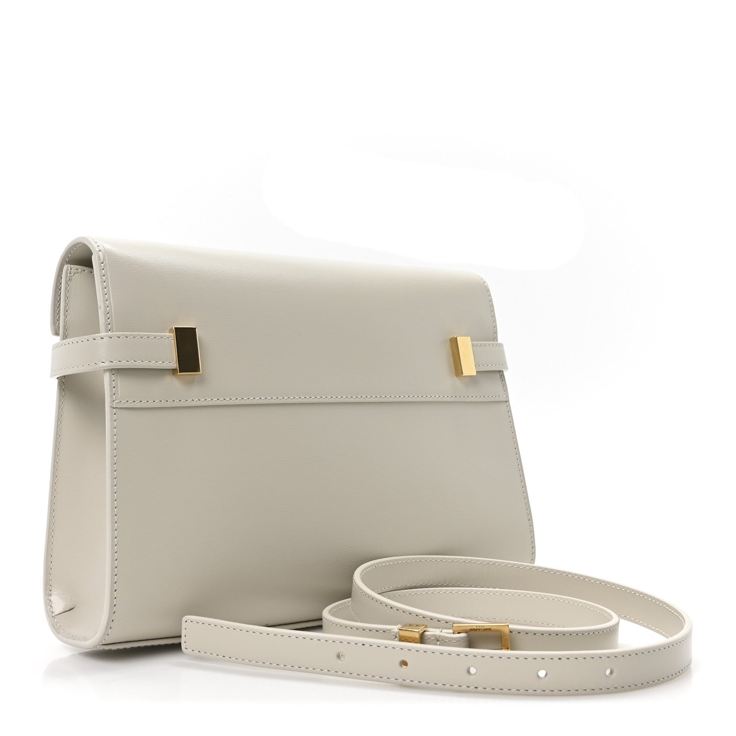 Saint Laurent Smooth Calfskin Small Manhattan Baguette  Crema Soft 3 of 10