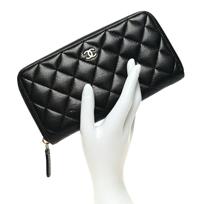 Chanel Caviar Quilted Large Gusset Zip Around Wallet Black 2 of 13