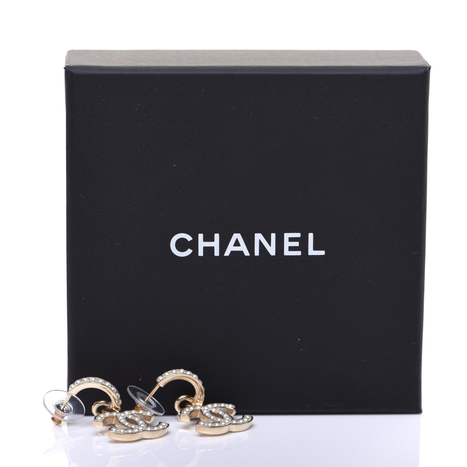 Chanel Pearl CC Hoop Drop Earring Gold 9 of 9