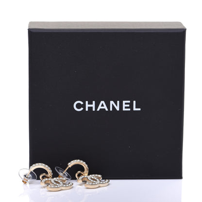 Chanel Pearl CC Hoop Drop Earring Gold 9 of 9