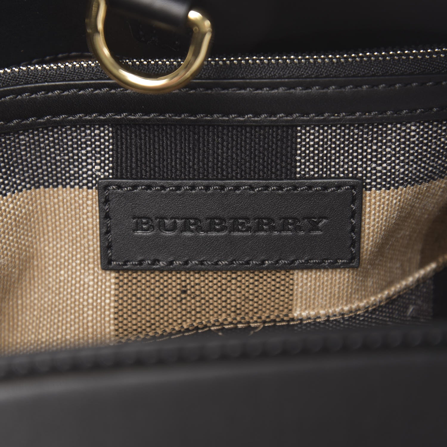Burberry Canvas Mega Check Medium Ashby Hobo Black 7 of 11