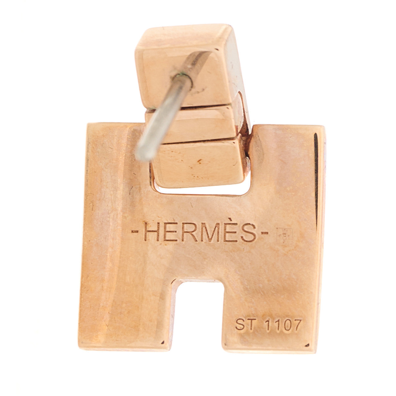 Hermes Rose Gold Lacquer Eileen Earrings White 4 of 4