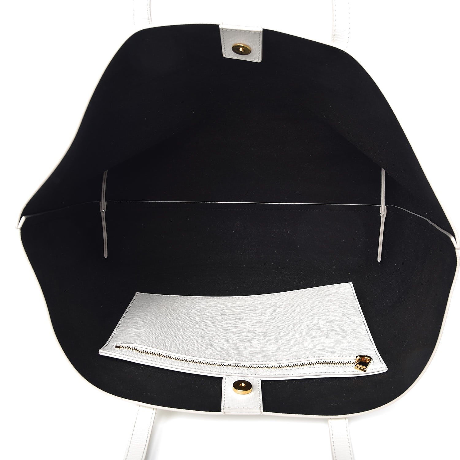 Tom Ford Grained Calfskin Small T Tote White 5 of 14