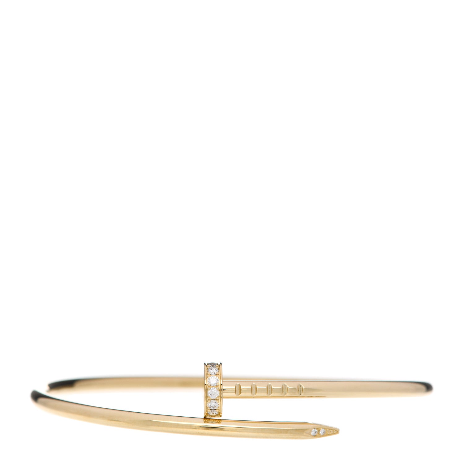 Cartier 18K Yellow Gold Diamond Small Juste Un Clou Bracelet 15 1 of 5