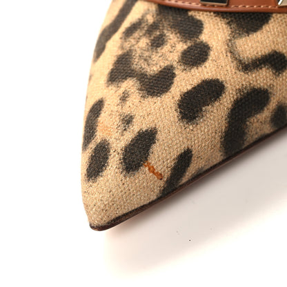 Valentino Garavani Canvas Leopard Print Rockstud Ankle Strap 100mm Pumps 41 Brown 9 of 9