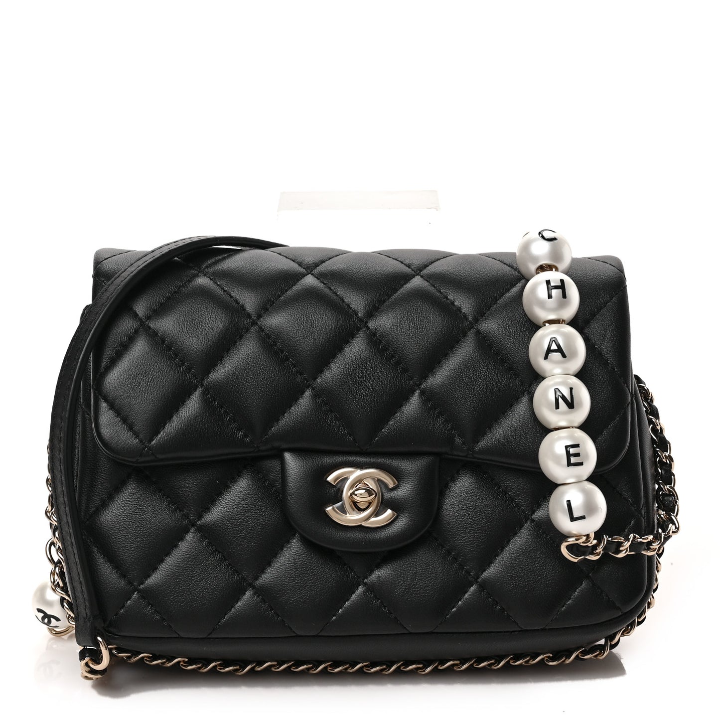Lambskin Quilted Small My Precious Flap Black