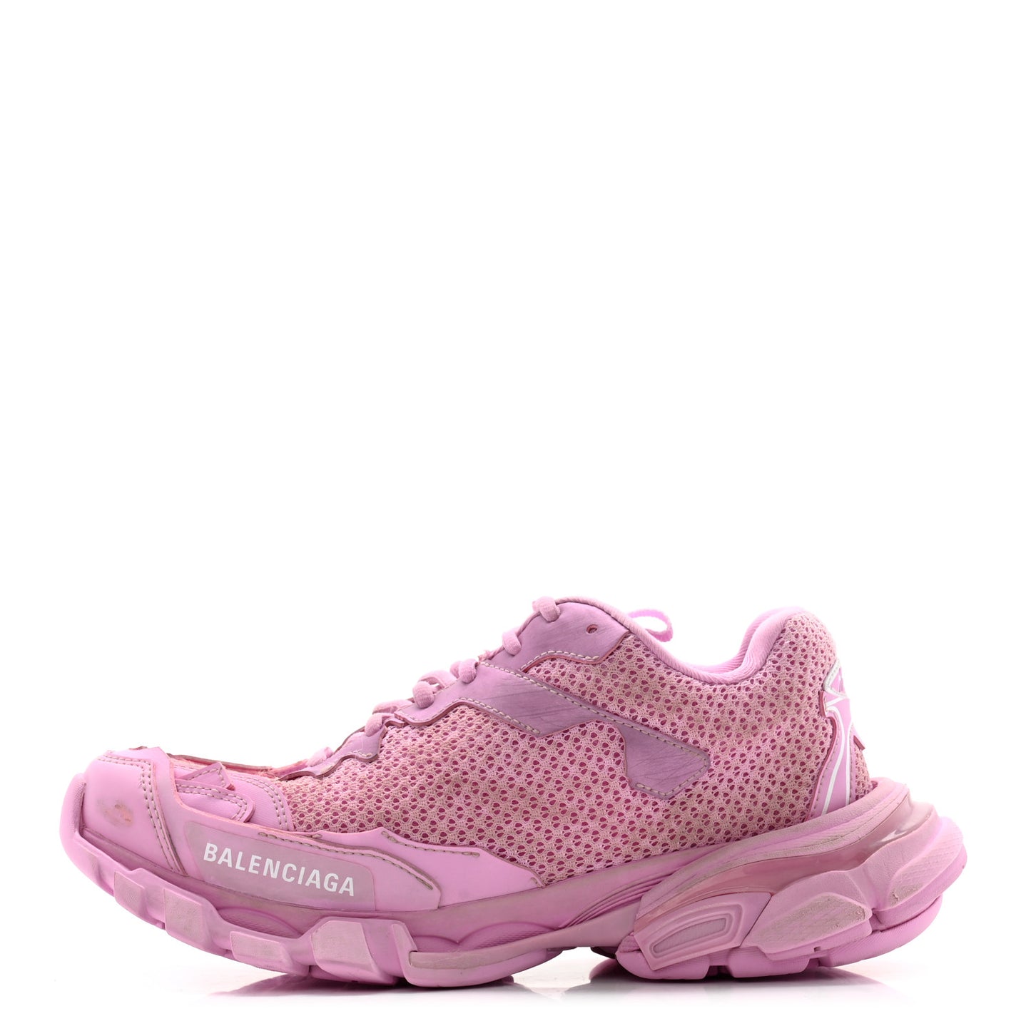 Mesh Nylon Destroyed Womens Track.3 Sneakers 37 Pink White