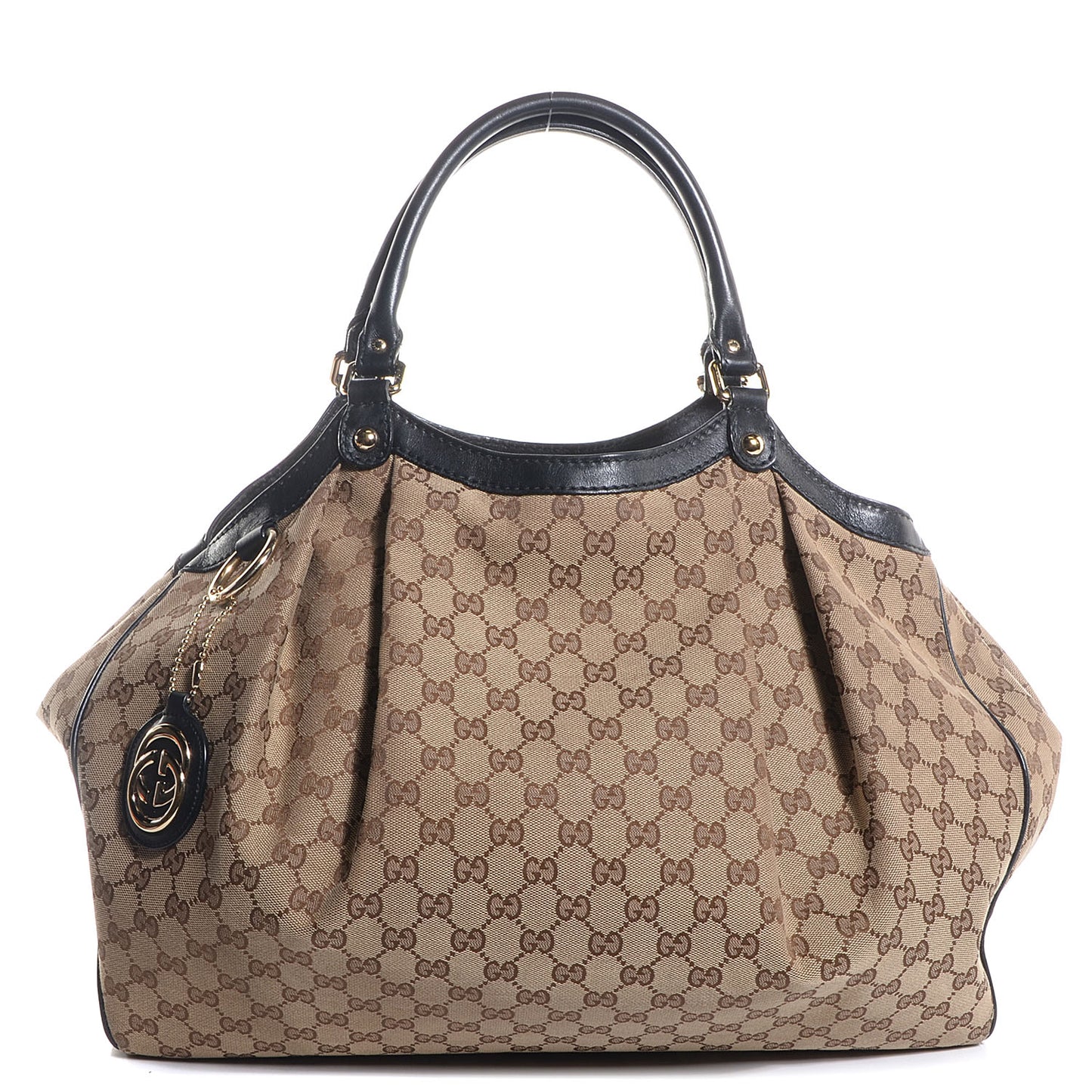 Monogram Large Sukey Tote Beige Ebony Black