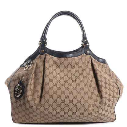 Gucci Monogram Large Sukey Tote Beige Ebony Black 1 of 7