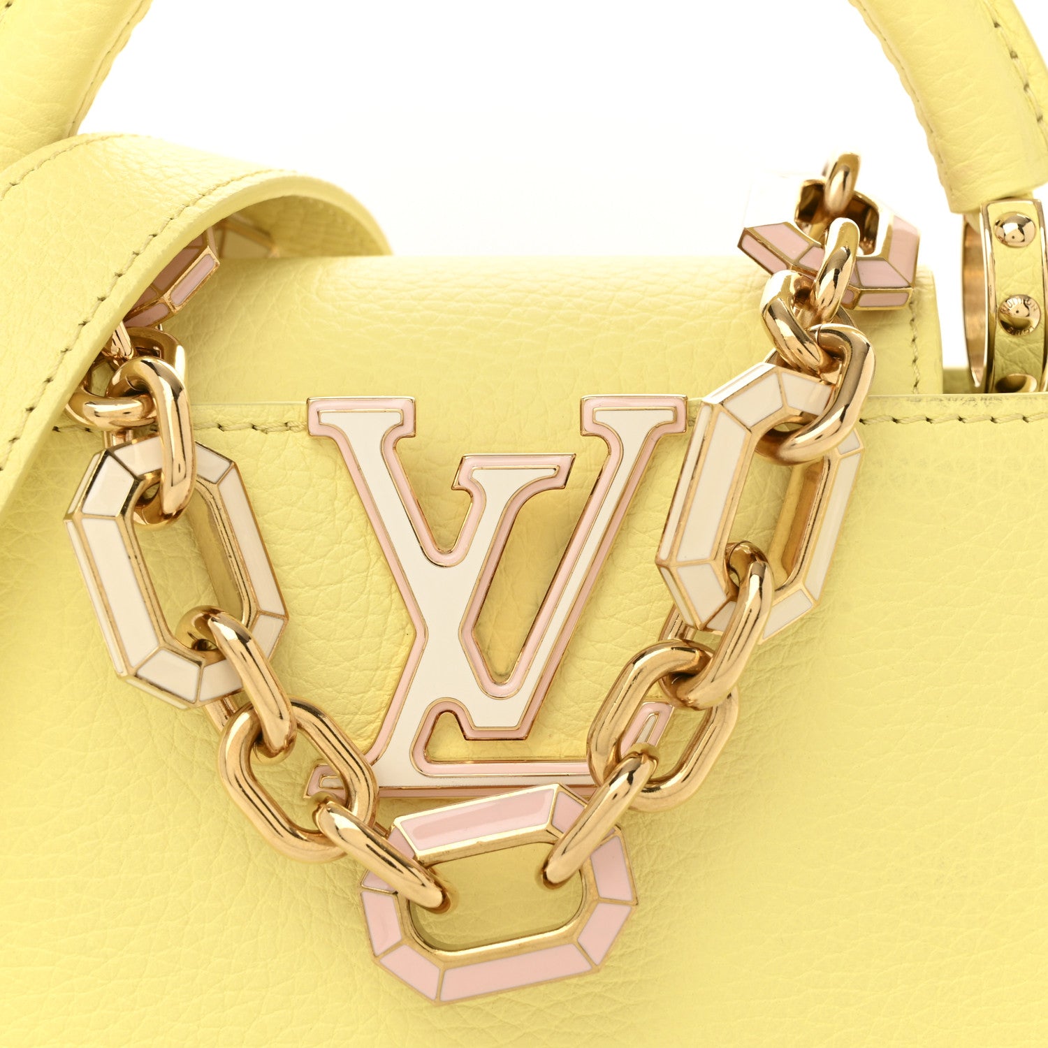 Louis Vuitton Taurillon Mini Capucines Sun Beam Yellow 15 of 27