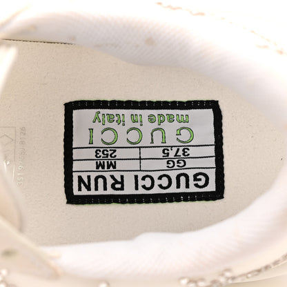 Gucci Tela Retino Mesh Crystal Suede GG Monogram Womens Gucci Run Sneakers 37.5 Off White Silver 8 of 10