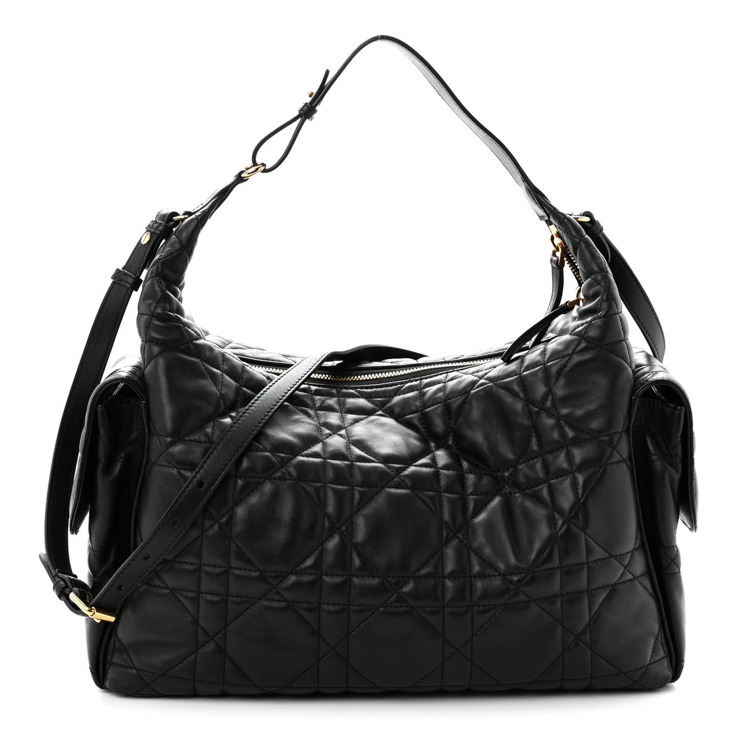 Lambskin Macrocannage Large D-Dream Bag Black