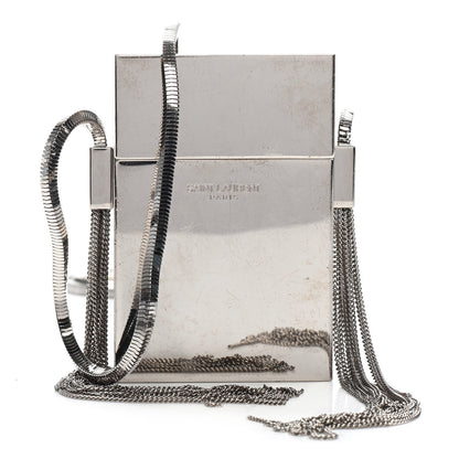 Saint Laurent Metal Mirrored Mini Smoking Box Crossbody Bag Silver 1 of 7