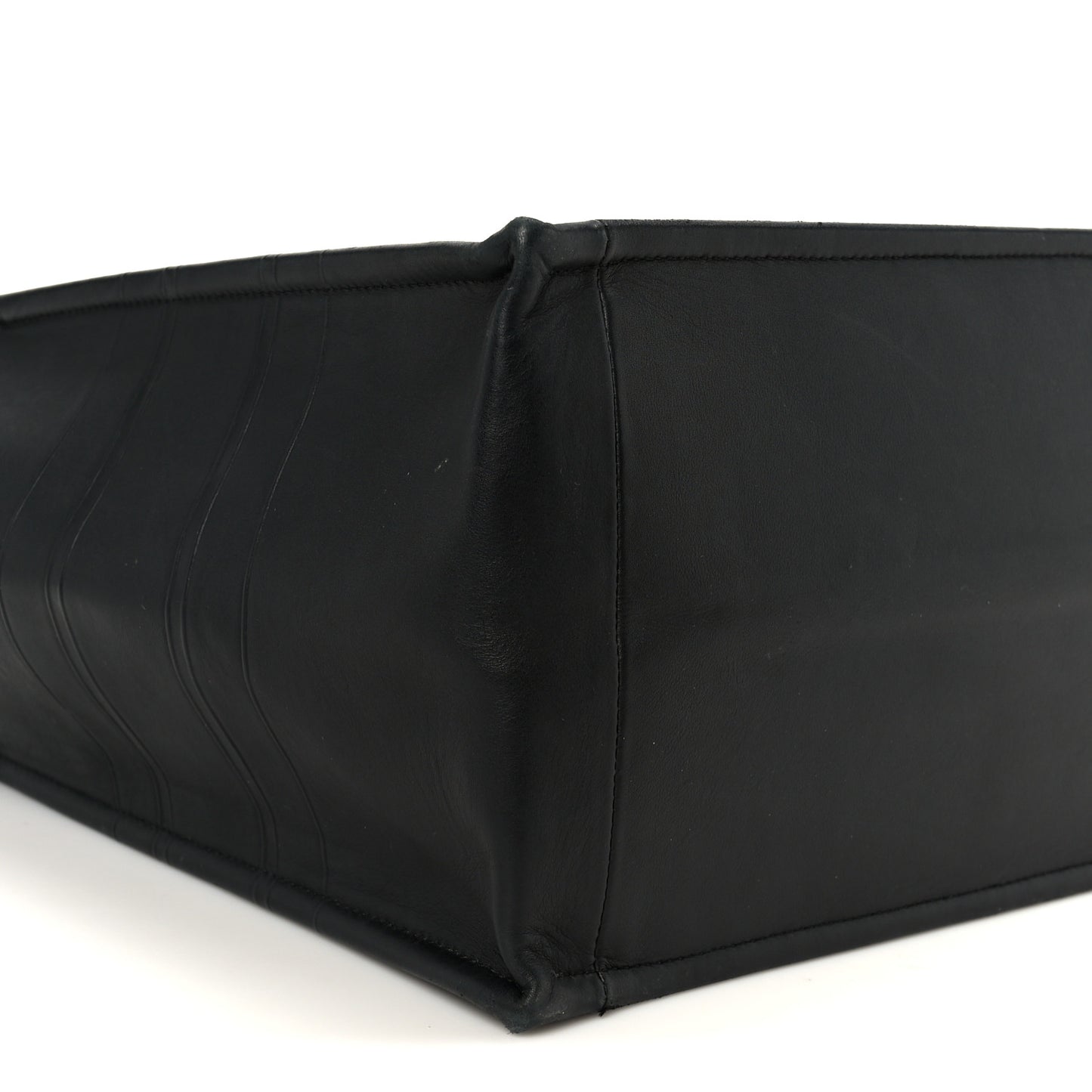Calfskin Embossed Medium Book Tote Black