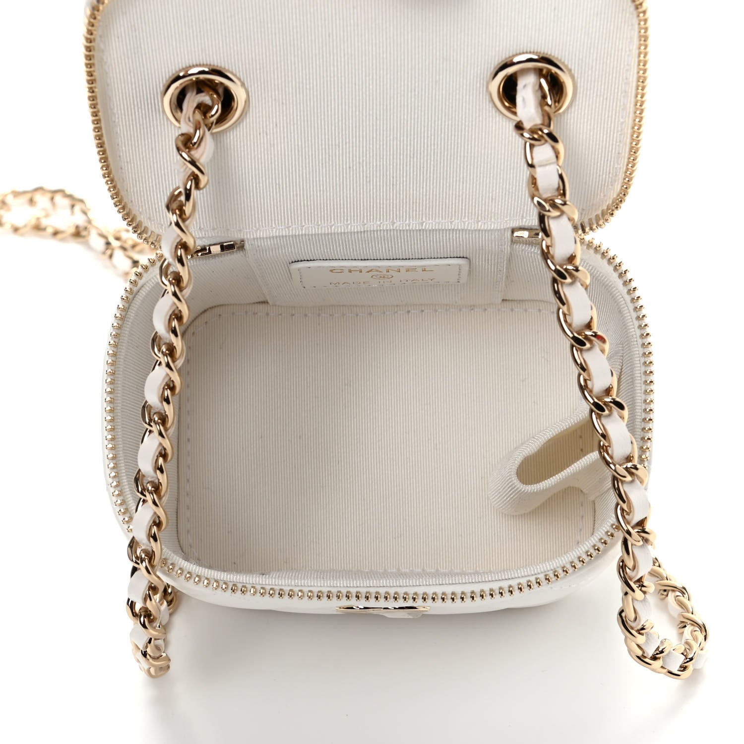 Chanel Lambskin Quilted My Chanel Lady Vanity Case With Chain White 5 of 10