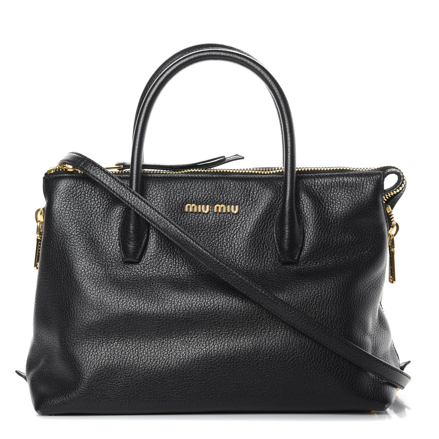 Goatskin Madras Zip Tote Black