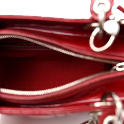 Christian Dior Patent Cannage Medium Lady Dior Red 5 of 13