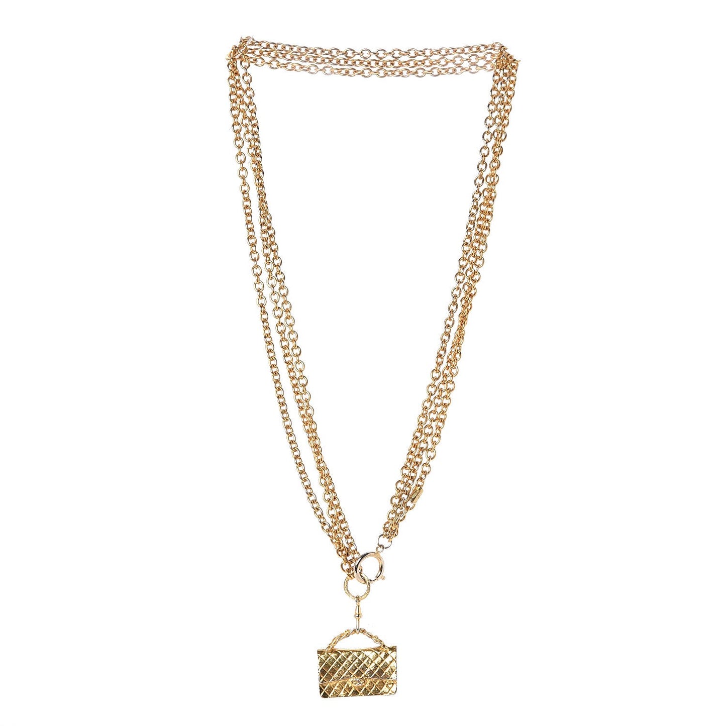2.55 Flap Bag Necklace Gold