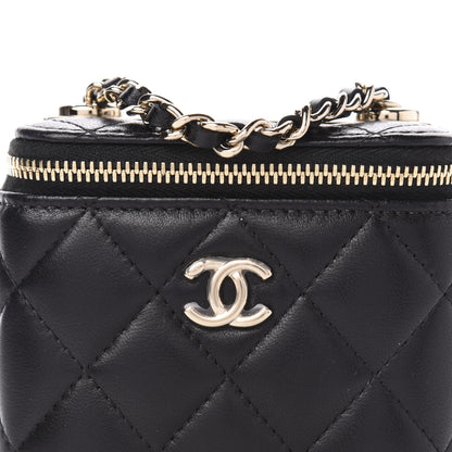 Chanel Lambskin Quilted Trendy Mini Vanity Case With Chain Black 10 of 11