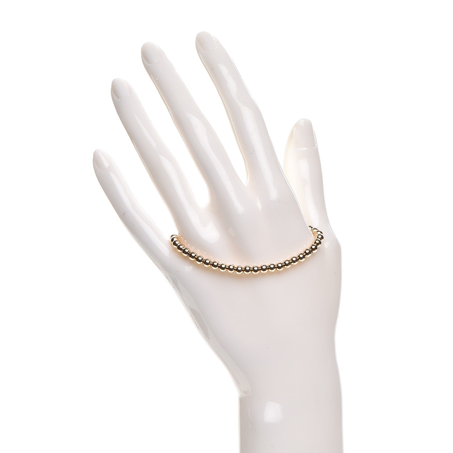 Tiffany 18K Yellow Gold 4mm Beads Toggle Bracelet 2 of 6